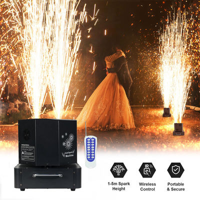 류양 1300W 360 회전 듀얼 더블 헤드 콜드 스파클러 회전 냉동 스파크 기계 회전 불꽃놀이 무대 기계