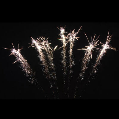 류양 만다린 불꽃 1.4G 불꽃 1.2인치 7발 단열 팬 모양 불꽃 케이크 중국 축제 불꽃